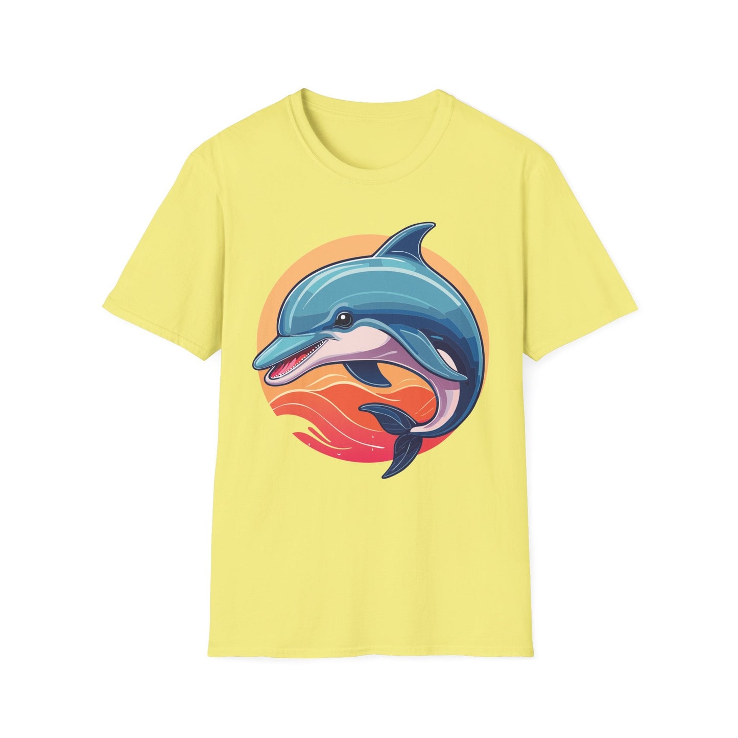 Unisex Dolphin Shirt Gildan Softstyle 64000 Tee 100 Percent Ring Spun Cotton Breathable Comfort