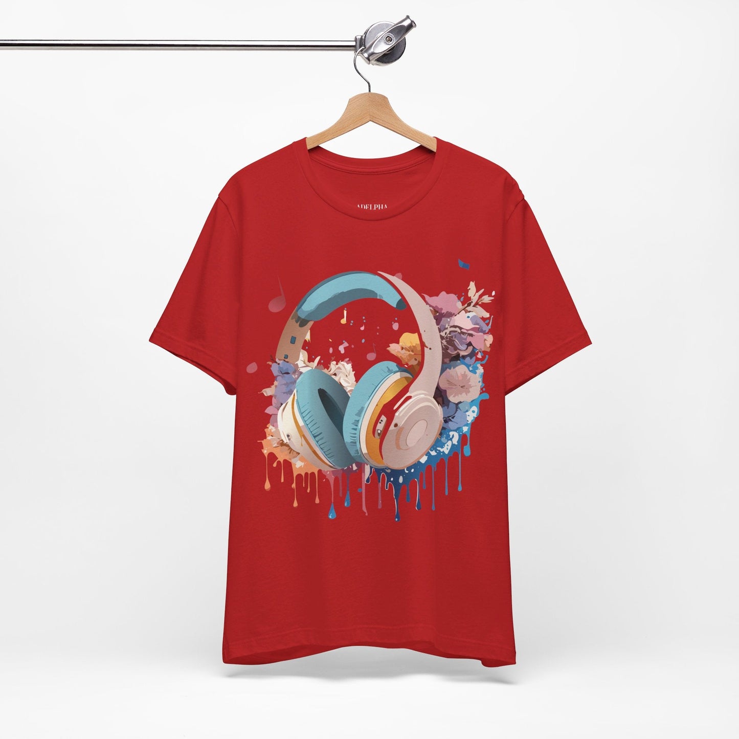 Music Graphic Unisex 100 Cotton Vintage Art with Musical Elements Tee 1