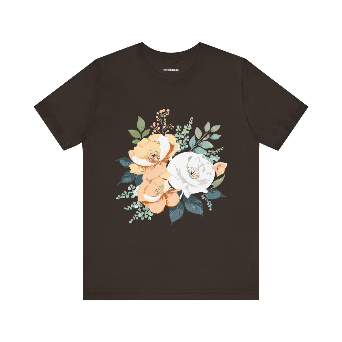 Floral Graphic Unisex Cotton Bella+Canvas Tee with Flowers Design ab14