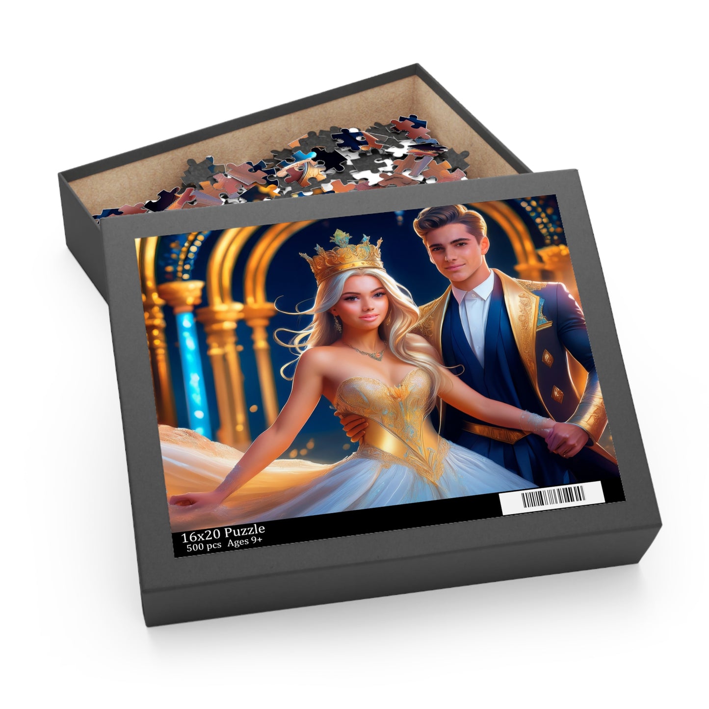 Prince and Princess Puzzle 500-Chipboard Pieces in Box | Kids Puzzles Size: 16" x 20",  Ages 9+ and Family pn36