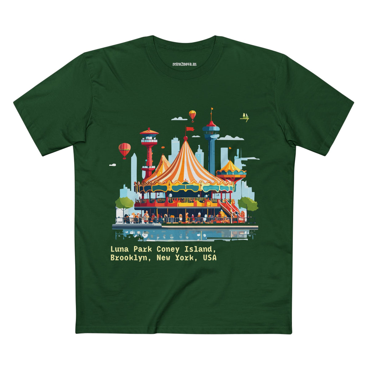 Luna Park Coney Island Carousel Tee | Brooklyn New York Illustration