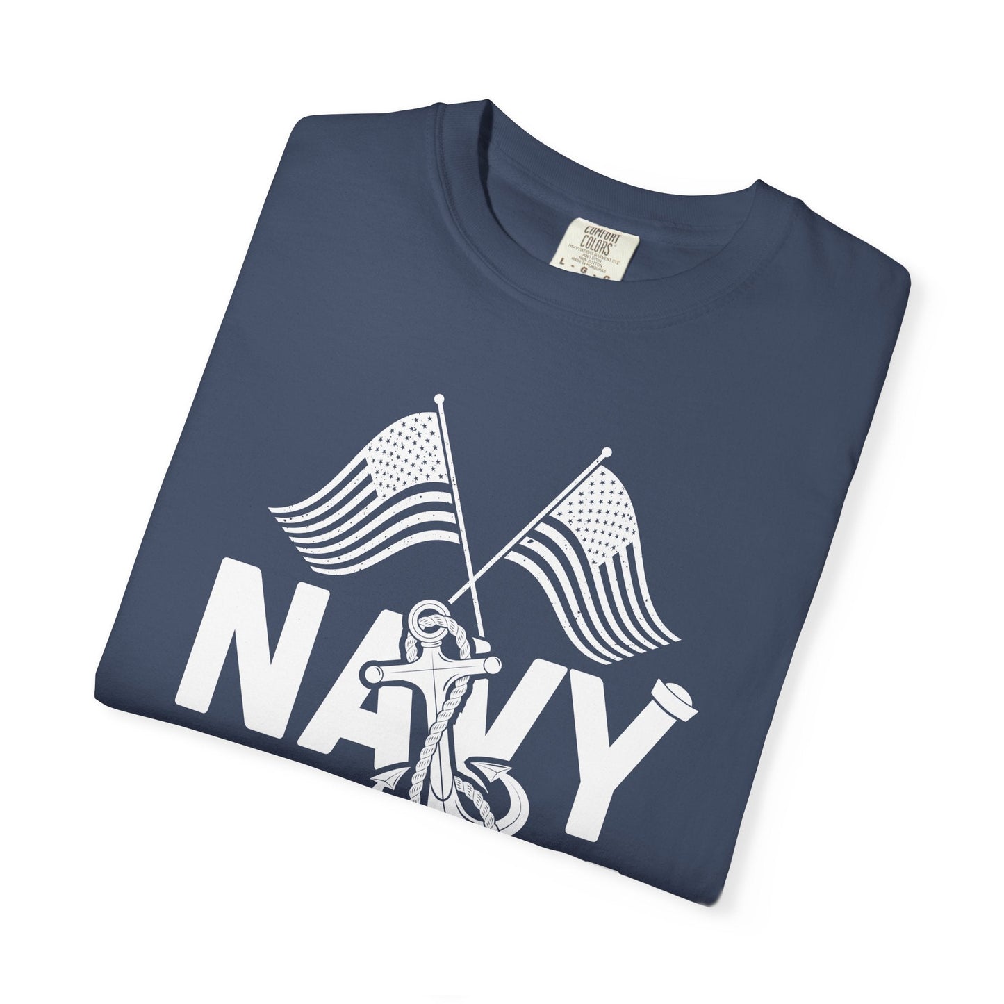 Navy Mom T-shirt Mother's Day Mama Tee Unisex Comfort Colors Garment-Dyed Cotton h20