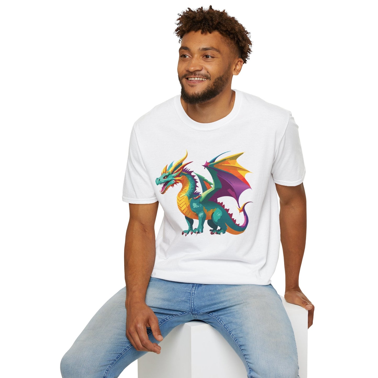 Dragon T Shirt Unisex Short Sleeve Art Design Gildan Softstyle Cotton Tee For Animal Lovers