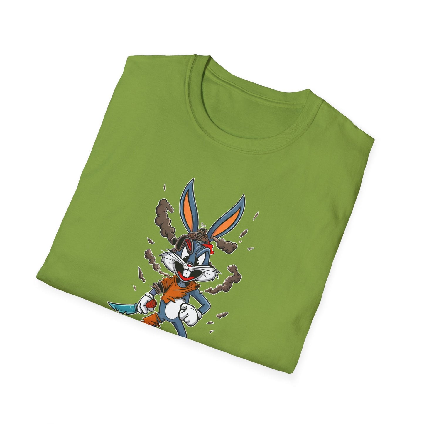 Cartoon Bunny Graphic Unisex Cotton Animal Animation Artwork Design Tee 35