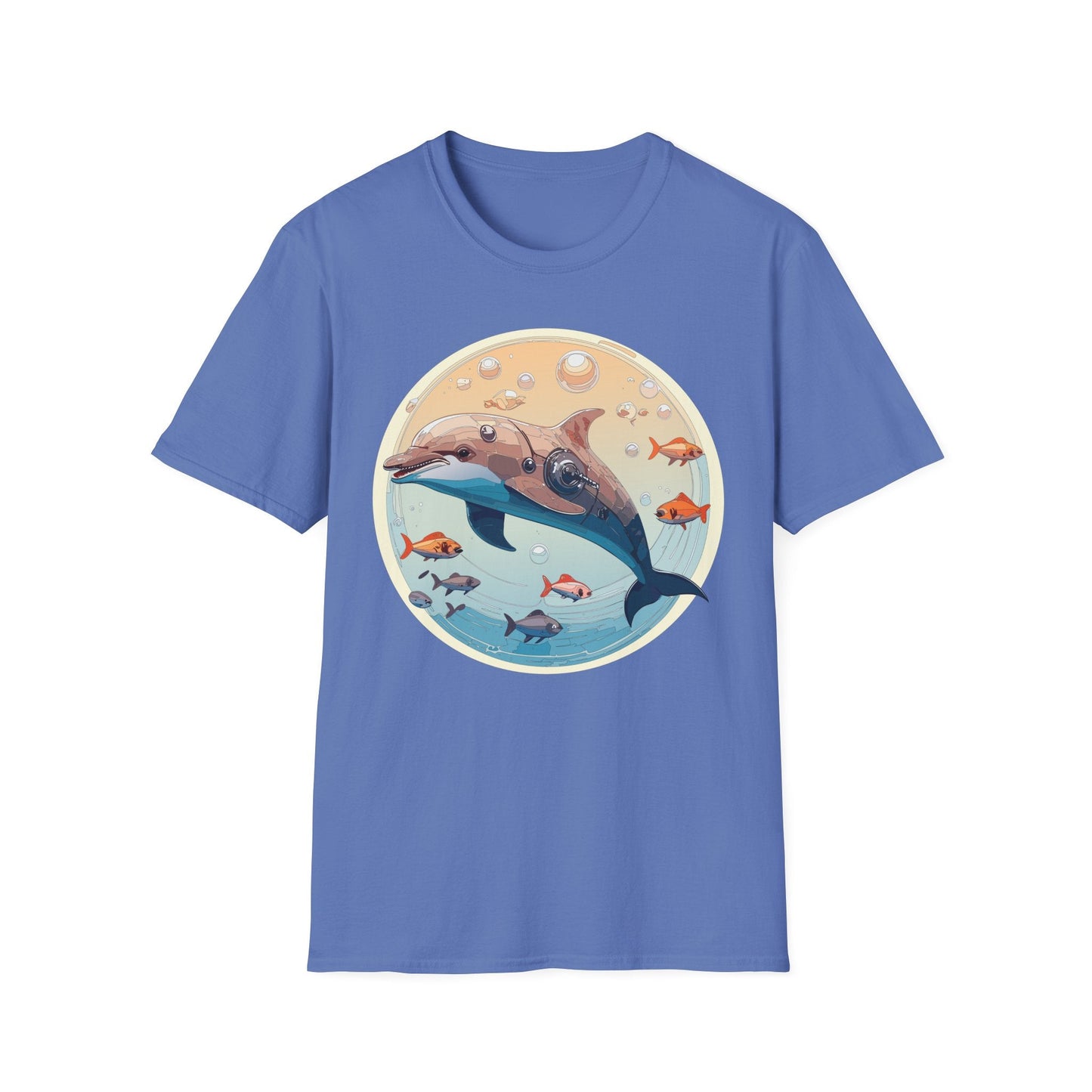 Dolphin Shirt Unisex Softstyle Tee 100 Percent Ring Spun Cotton Breathable Gildan 64000