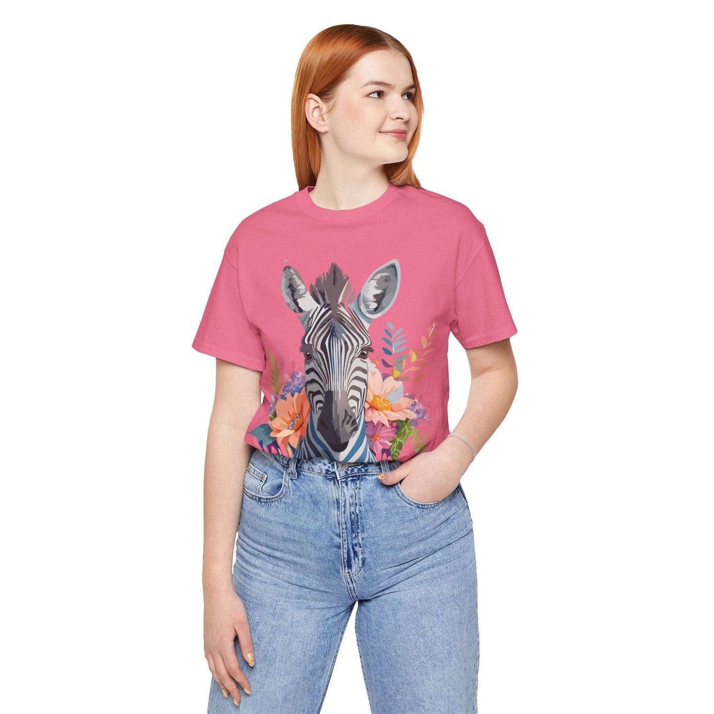 Zebra Graphic Unisex 100 Cotton Vintage Animal Art T-Shirt 1
