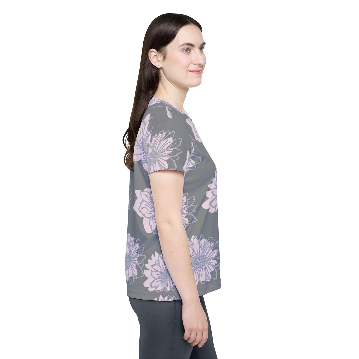 Camiseta de poliéster con estampados florales