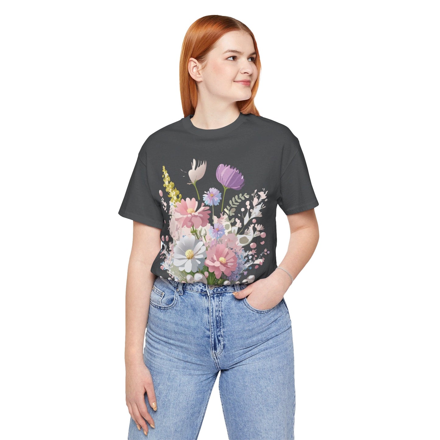 Adelpha Floral Graphic T Shirt Unisex Jersey Short Sleeve Art Design Vintage Inspired Premium