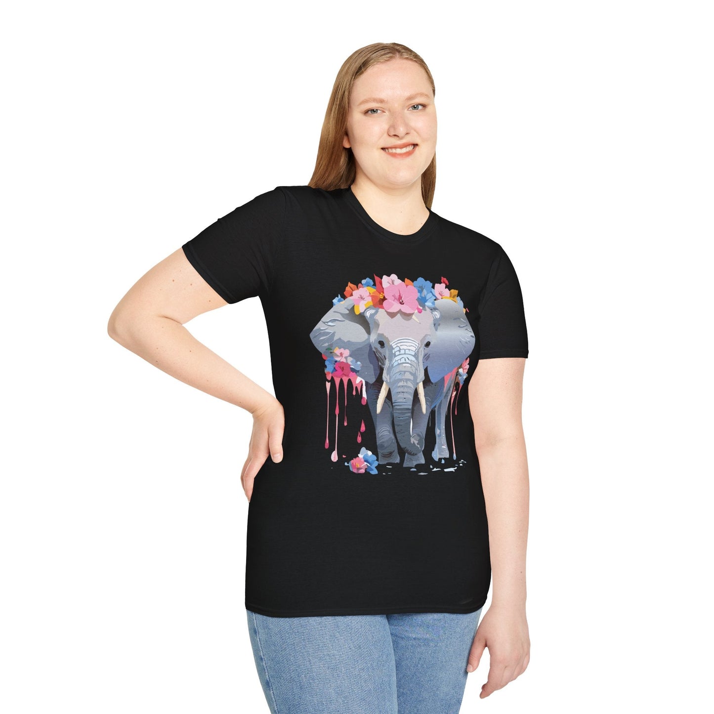 Elephant Graphic T Shirt Unisex Animals Tee Softstyle 64000 Gildan Comfort Breathable