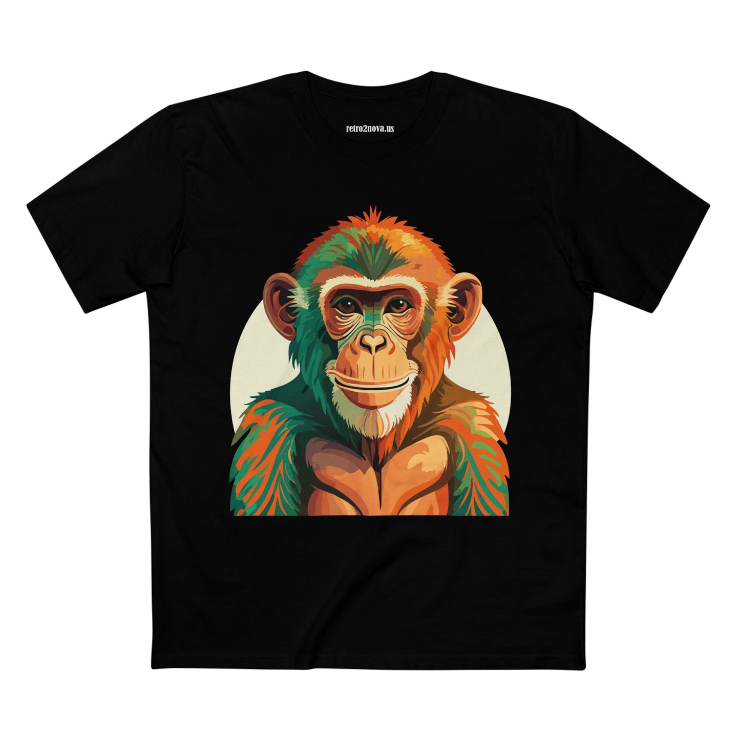 Unisex Monkey Shirt Premium Cotton Tee With Original Art Design From Retro2Nova Comfortable Everyday Wear Art Collection