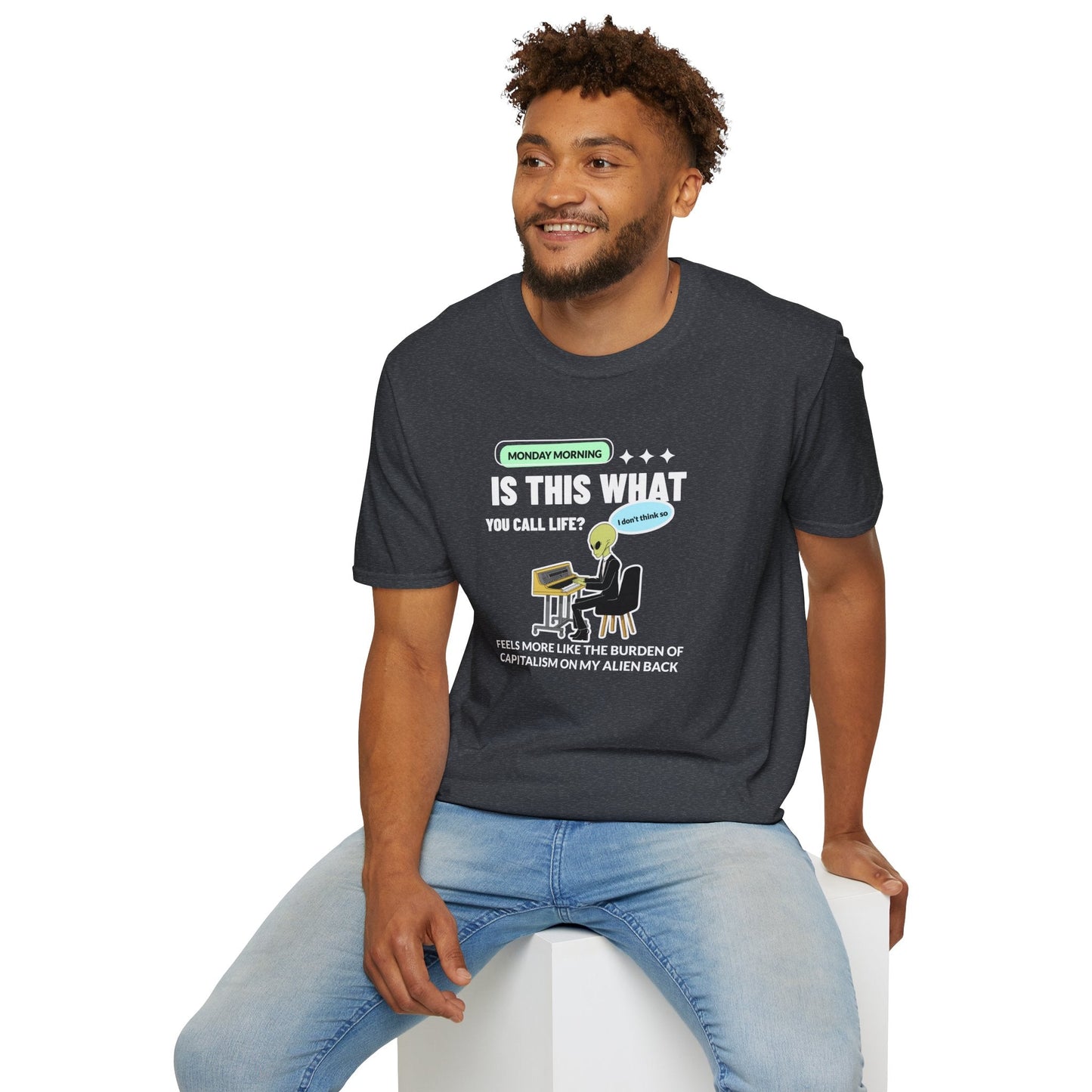 Alien Office Worker T-Shirt Unisex Cotton