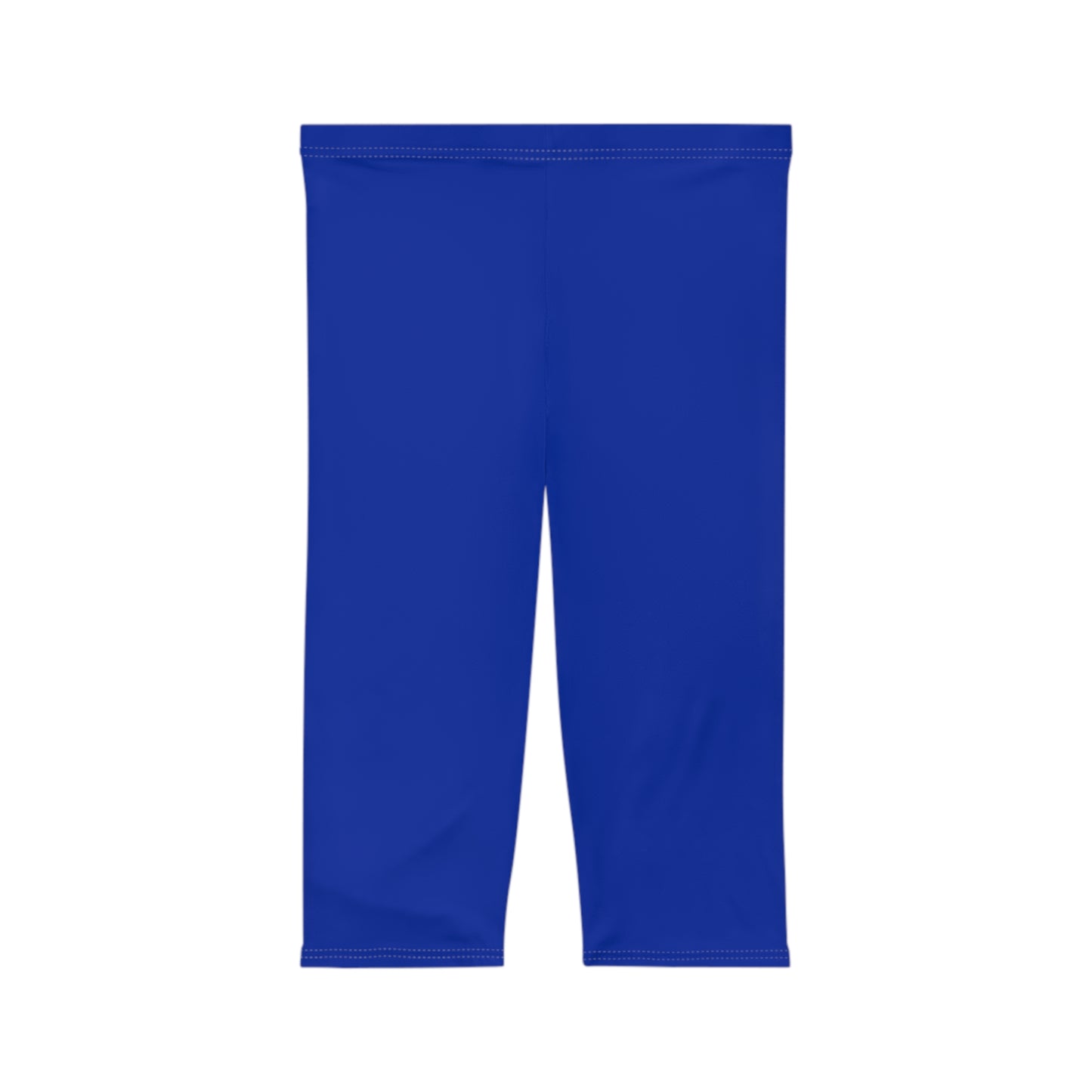 Egyptian Blue Color Women's Brushed Suede Poly Span Casual Capri Leggings XS-2XL