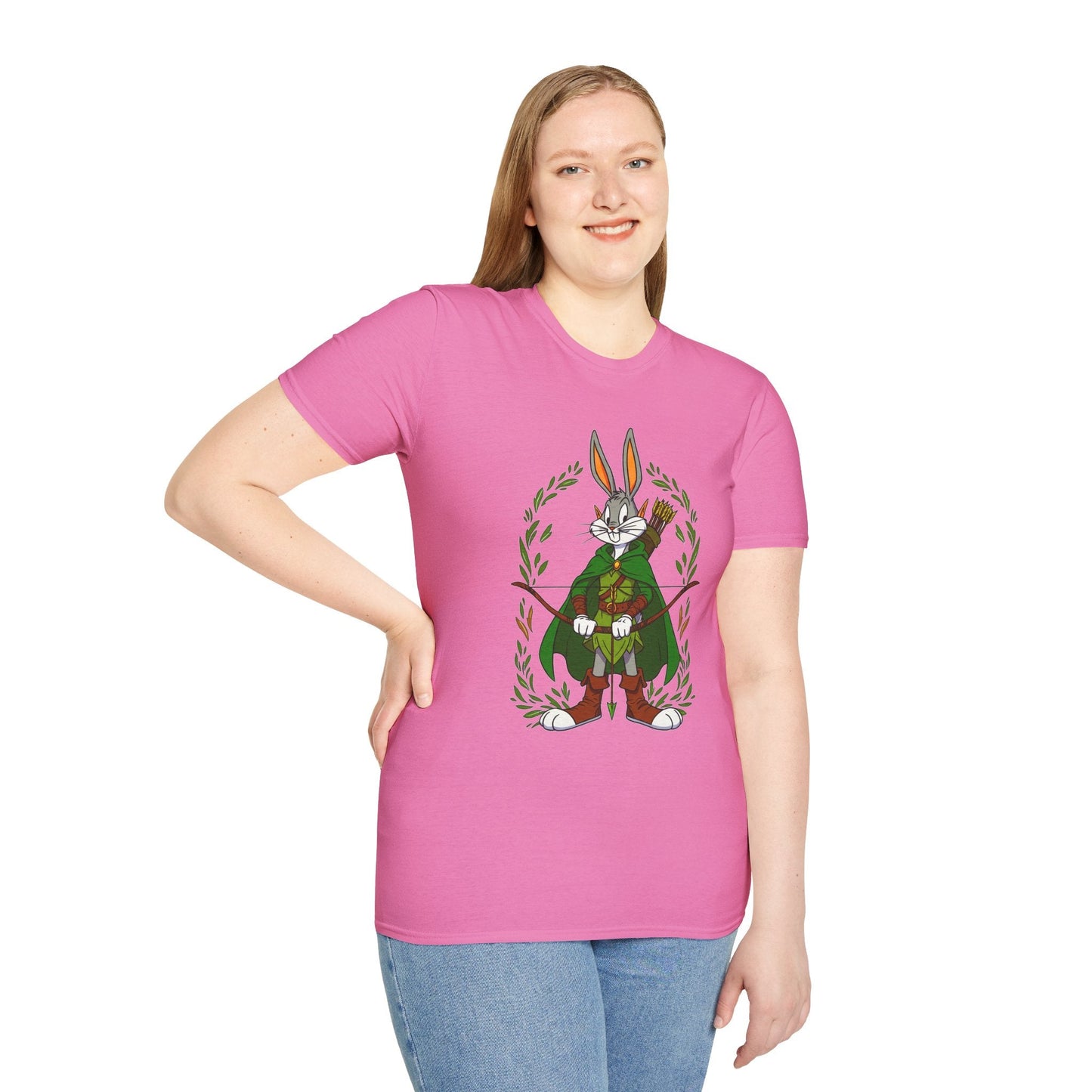 Bugs Bunny T Shirt Cartoon Art Tee Unisex Gildan Softstyle 64000 100 Percent Ring Spun Cotton
