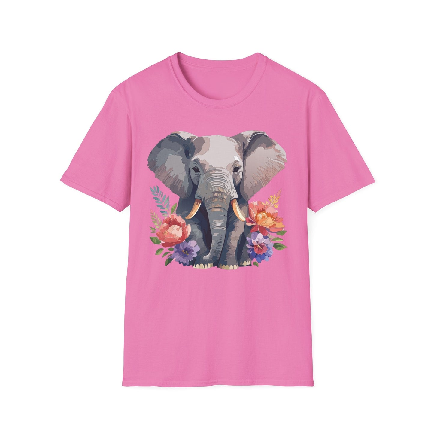 Elephant T Shirt Unisex Gildan Softstyle 64000 100 Percent Ring Spun Cotton Casual Tee