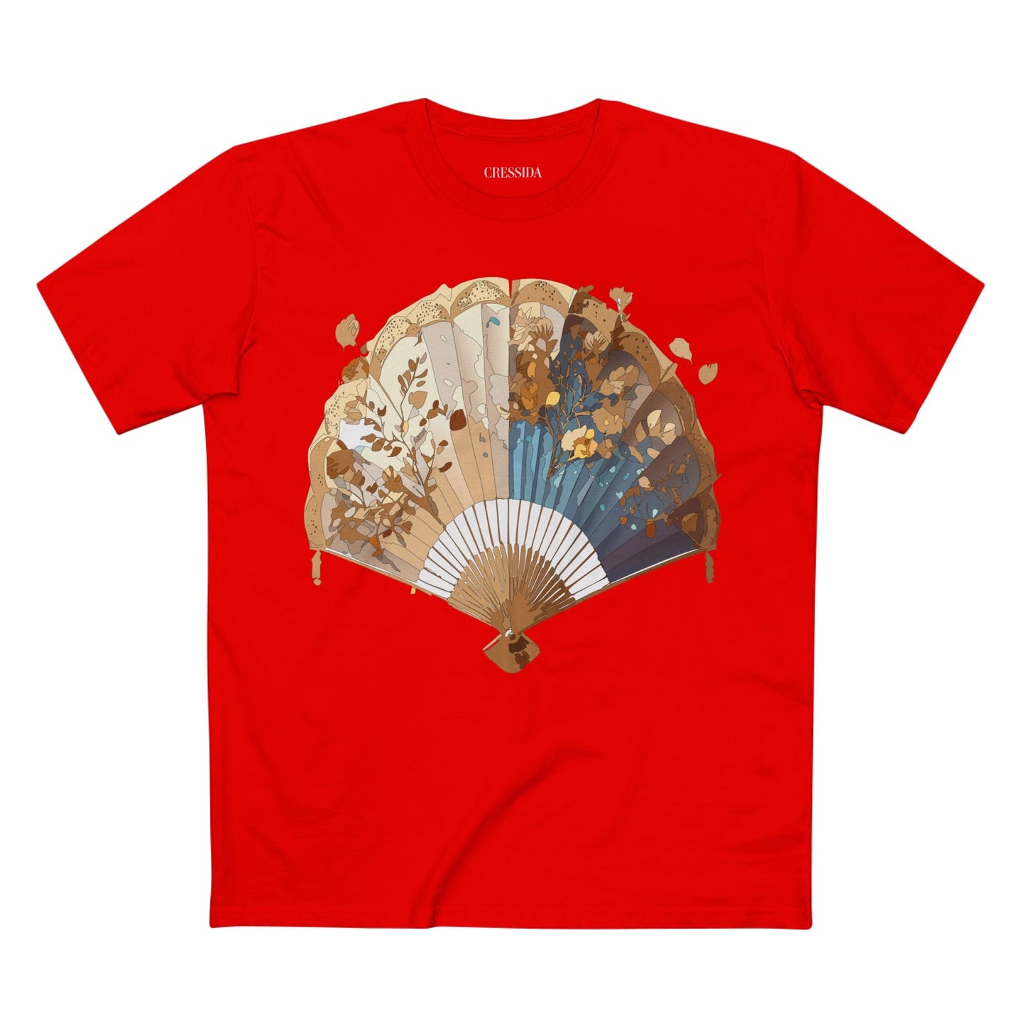 Antique Fan Graphic Design T-Shirt Unisex 100 Cotton Floral Carnival Artwork Tee 3