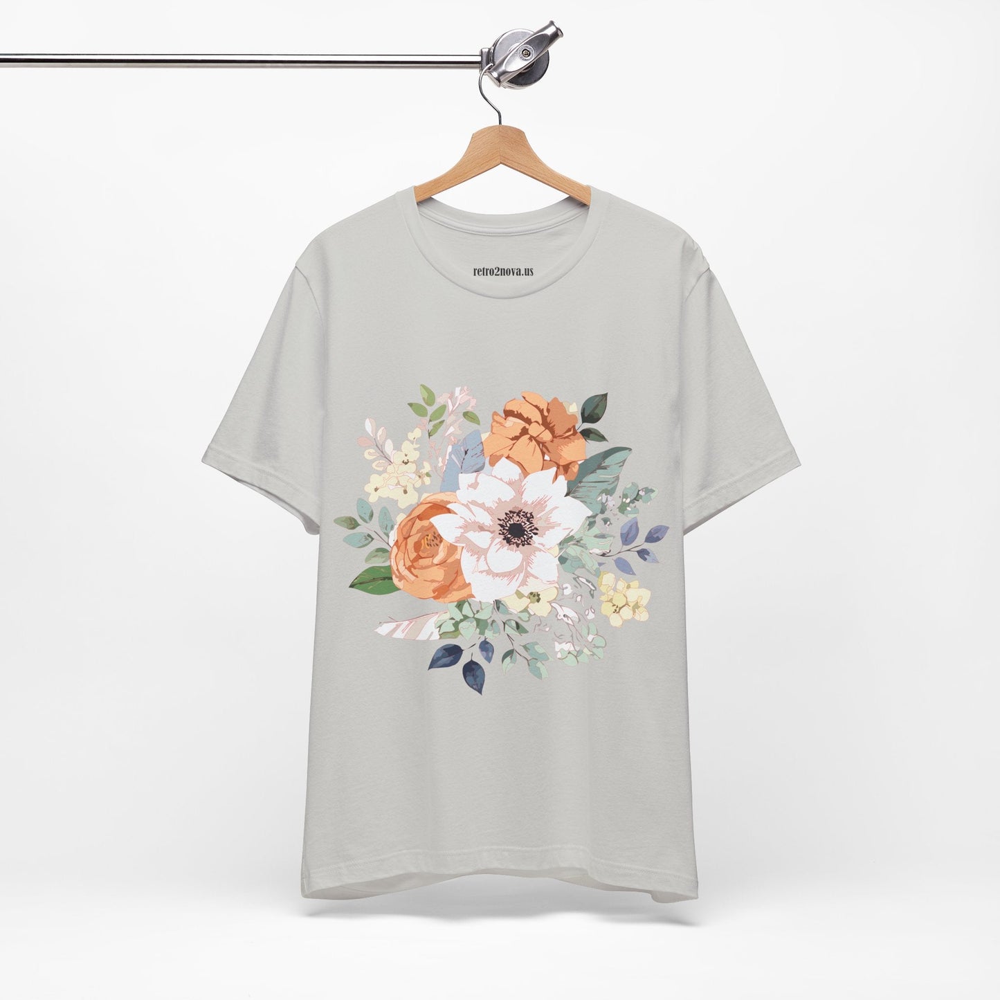 Unisex Floral Shirt Jersey Short Sleeve Tee Lightweight Breathable Flowers Collection Retro2Nova