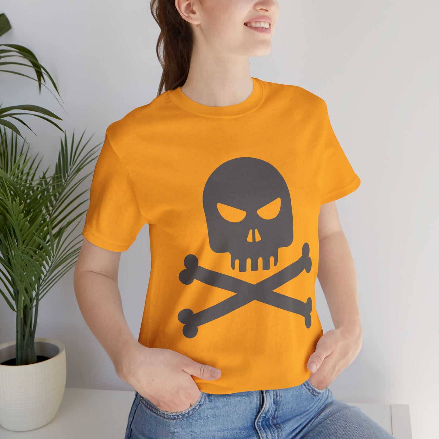 Unisex-T-Shirt aus Baumwolle mit Totenkopf