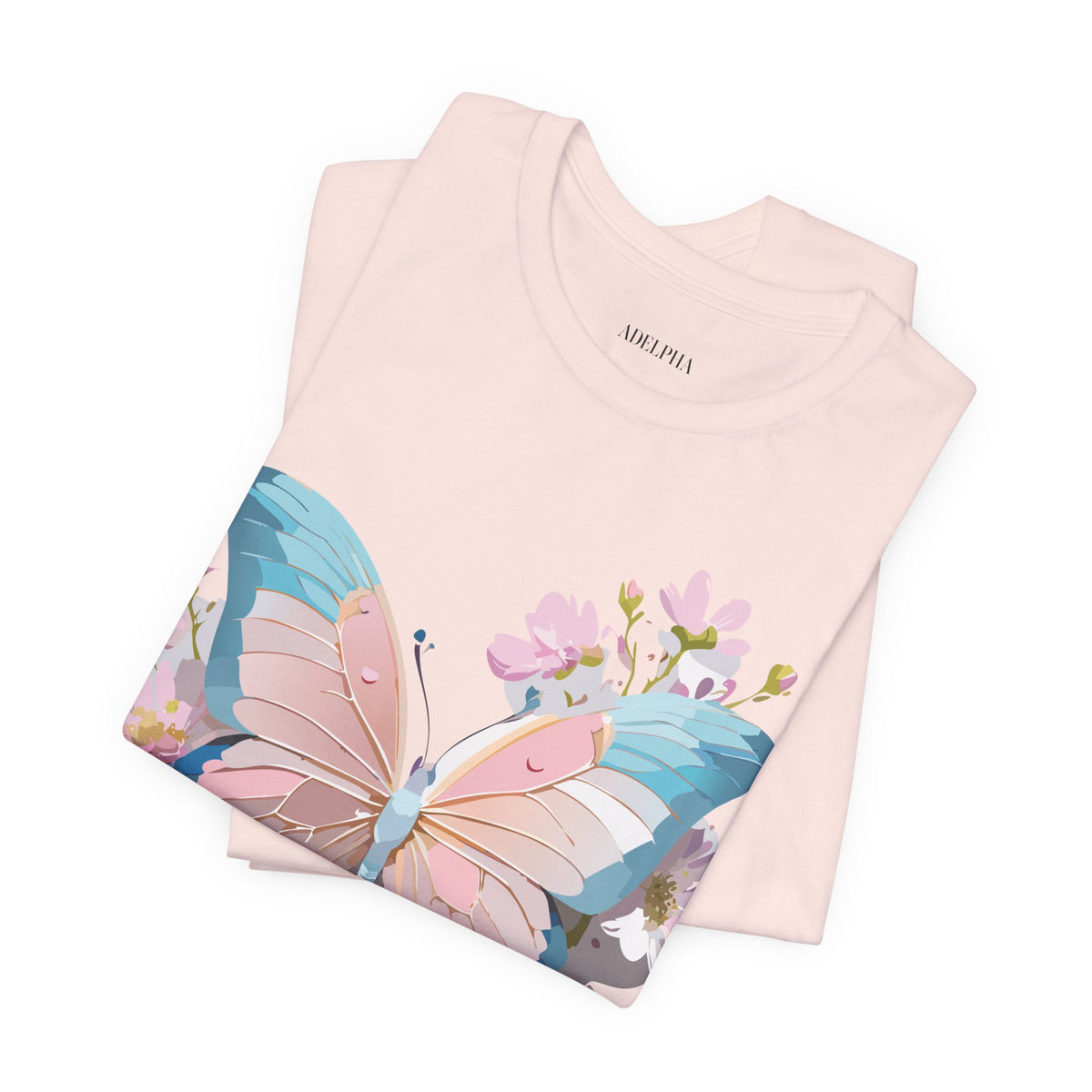 Butterfly Graphic Unisex Cotton Bella+Canvas Tee with Art Design n33