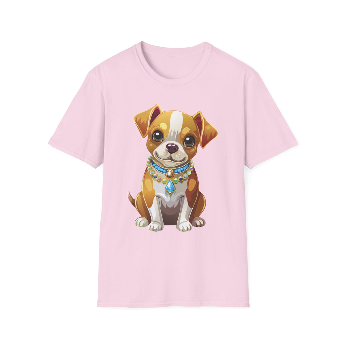 Cute Brown Puppy Illustration T-Shirt | Cartoon Dog Portrait, Pet Lover Tee