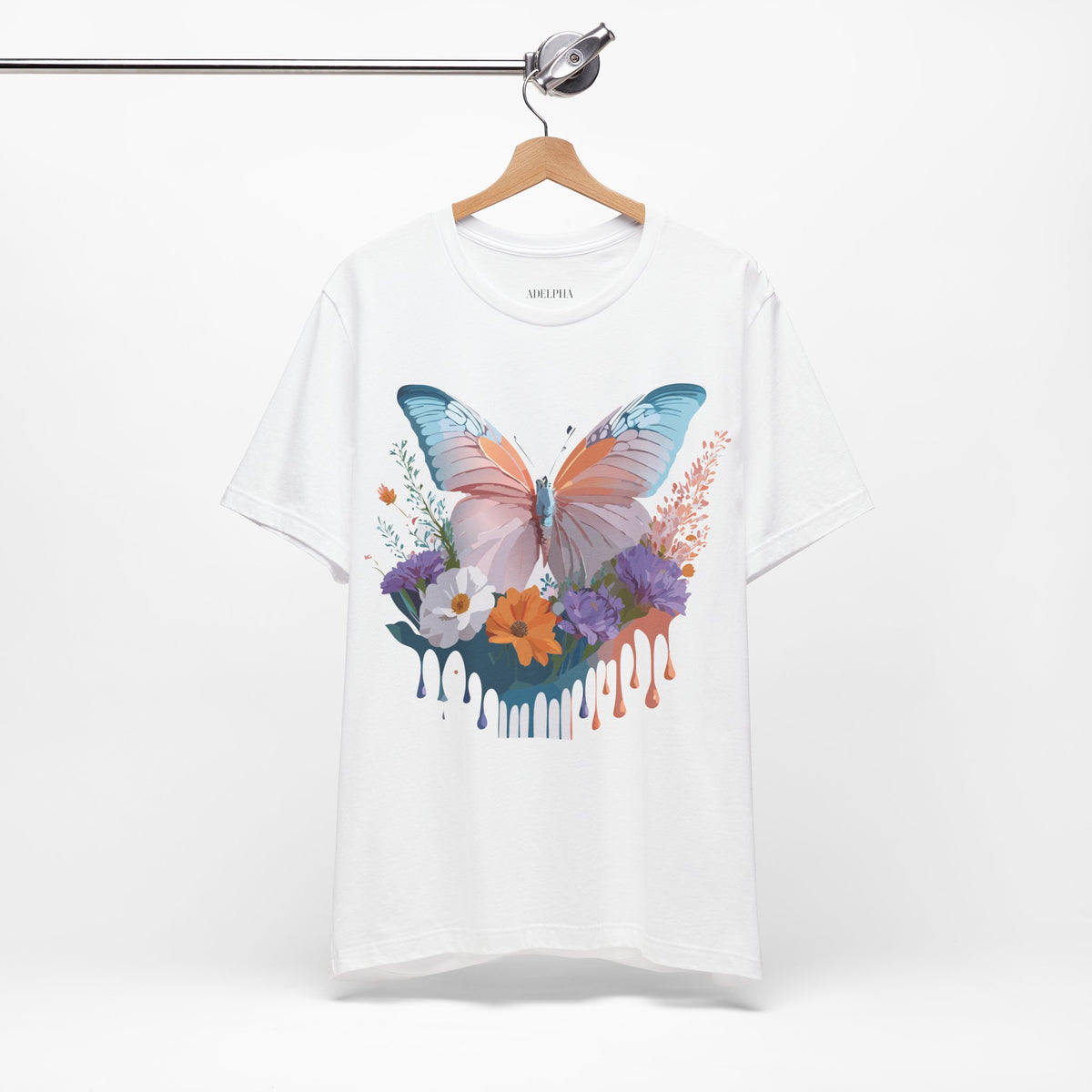 Butterfly Graphic Unisex Cotton Bella+Canvas Tee with Art Design n15