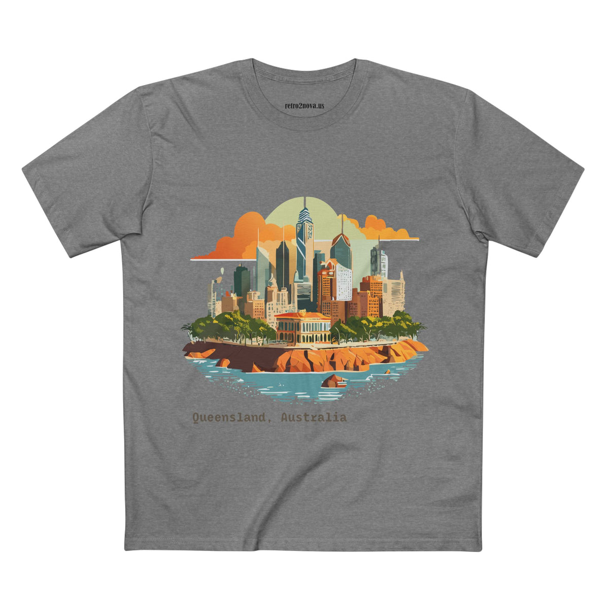 Queensland Australia skyline T-Shirt | Brisbane cityscape tee, coastal skyline design
