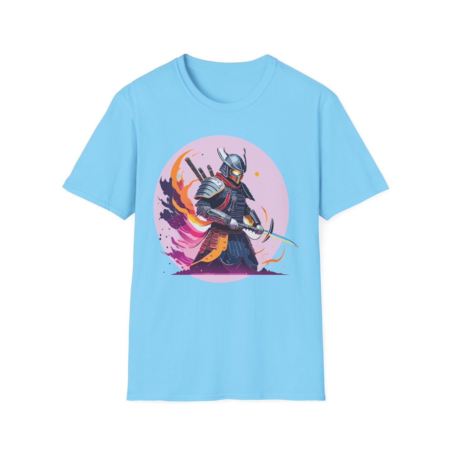 Samurai Shirt Unisex Short Sleeve Tee With Samurai Print Softstyle Gildan 64000 Ring Spun Cotton