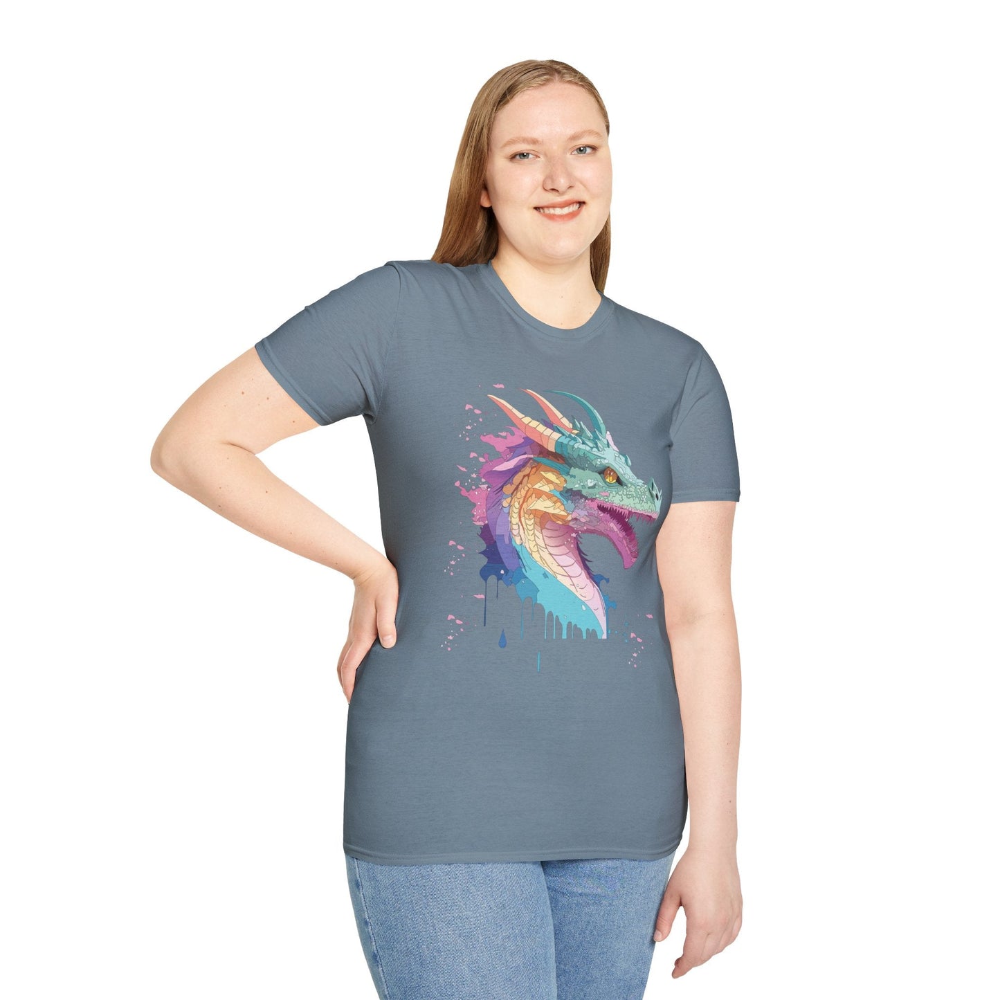 Dragon Graphic T Shirt Unisex Animal Shirt Cotton Softstyle Tee For Everyday Comfort