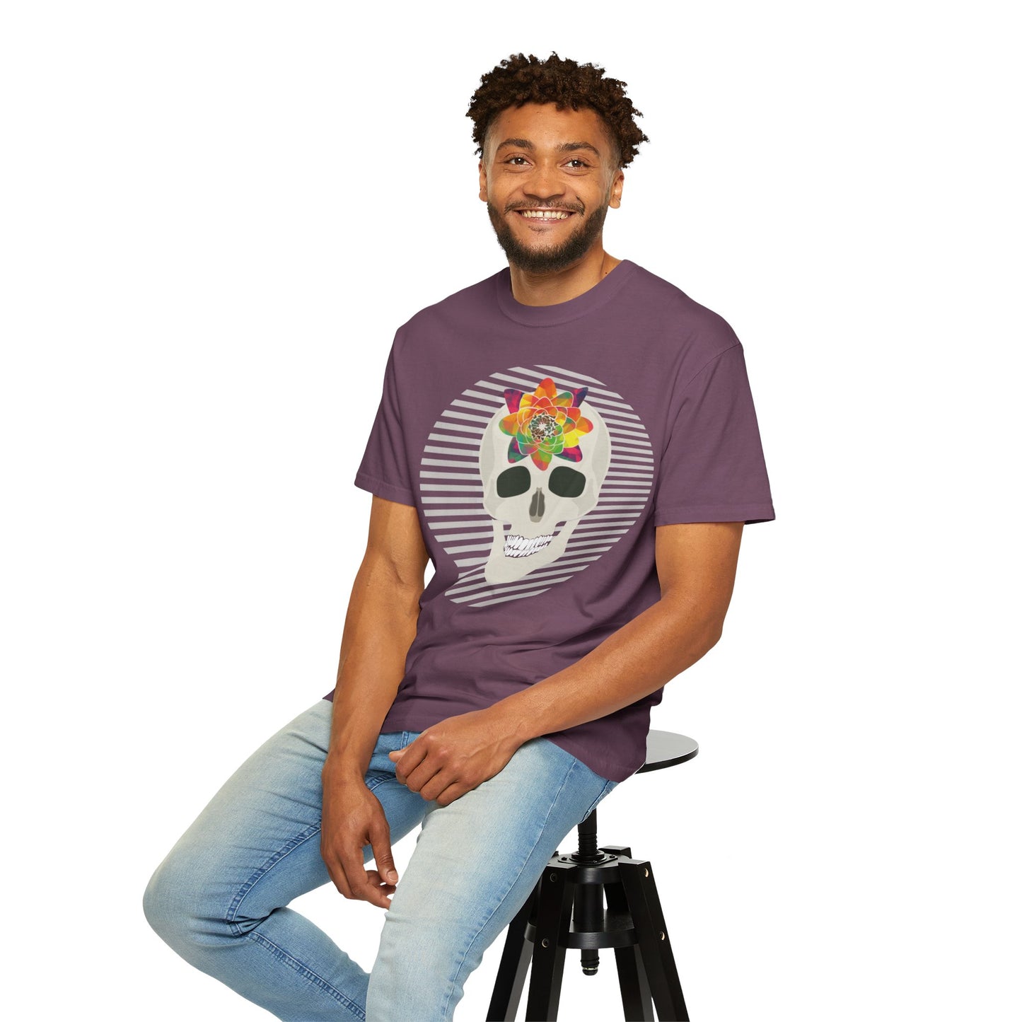 Unisex Cotton Tee Shirt with Skull