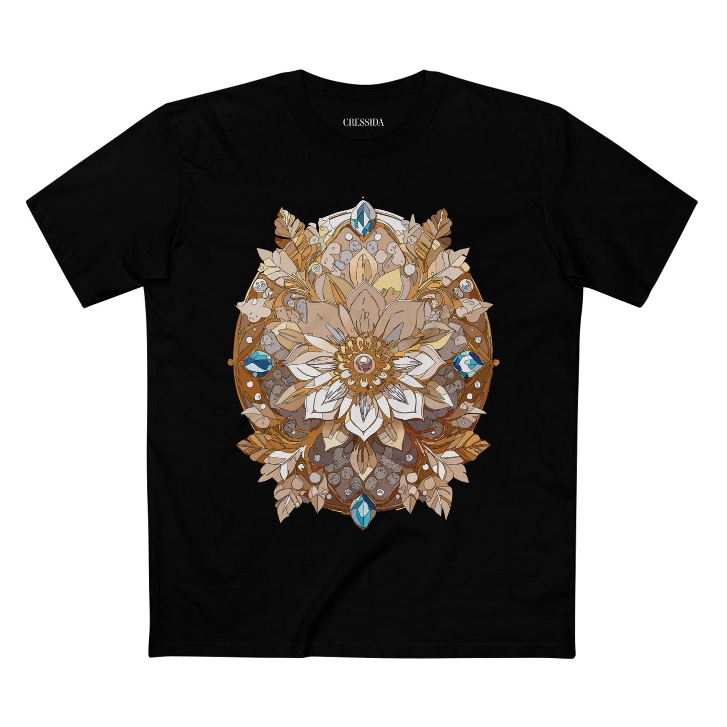 Floral Graphic T-Shirt Unisex 100 Cotton Art Design with Antique Flowers Tee 23