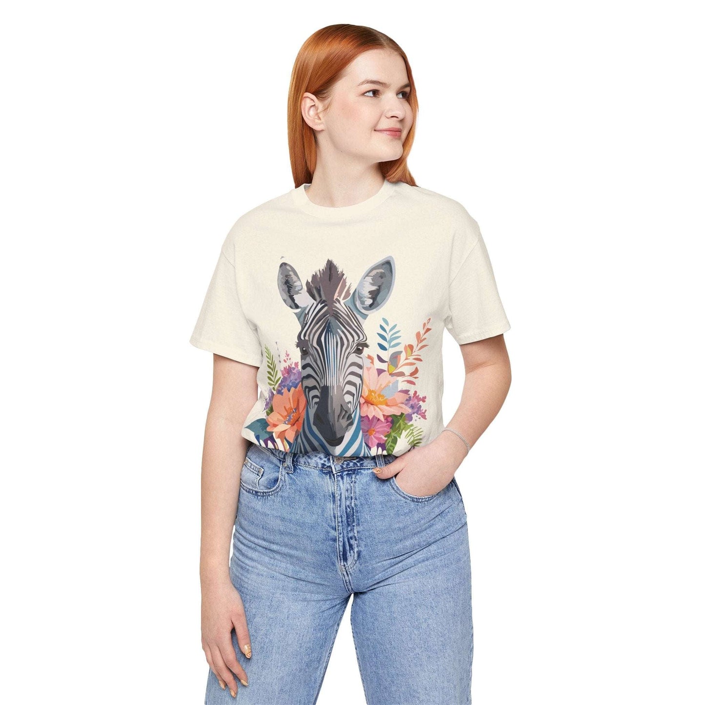 Zebra Graphic Unisex 100 Cotton Vintage Animal Art T-Shirt 1
