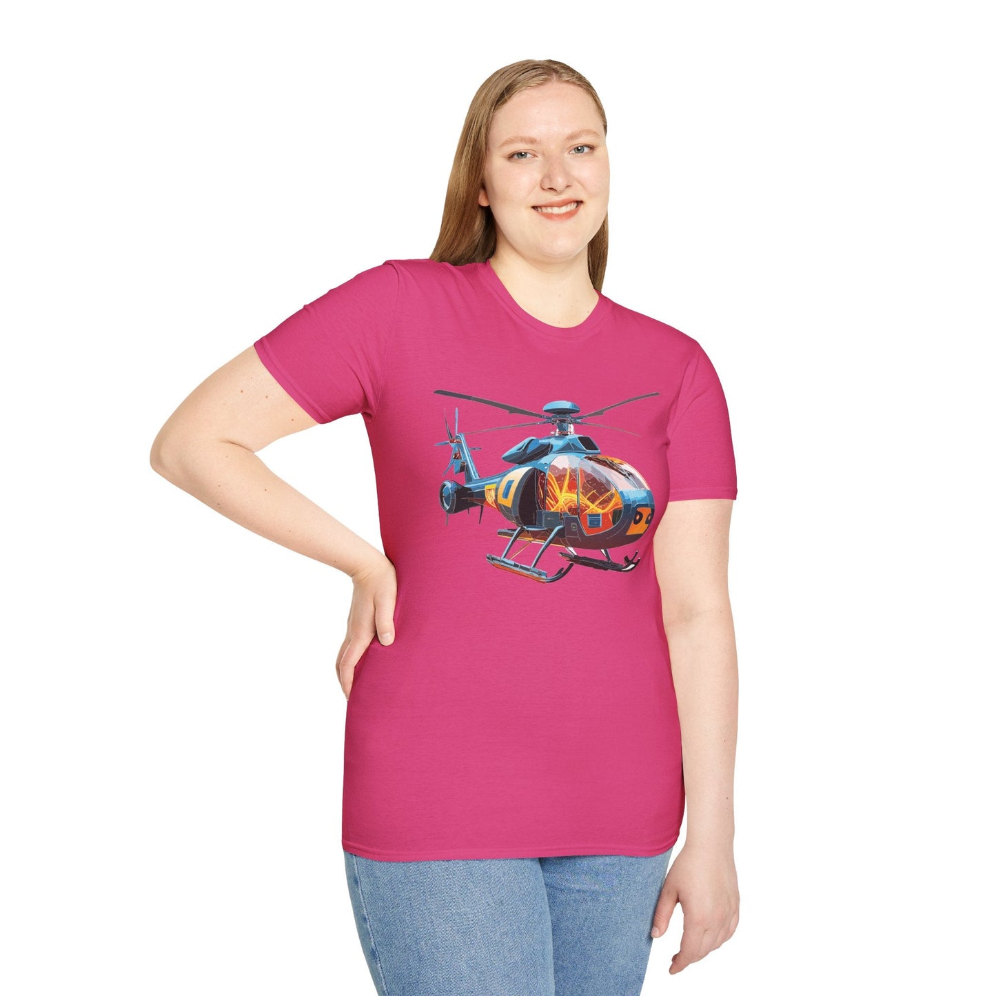 Chopper Helicopter Graphic Unisex Cotton Softstyle Short Sleeve Tee 2