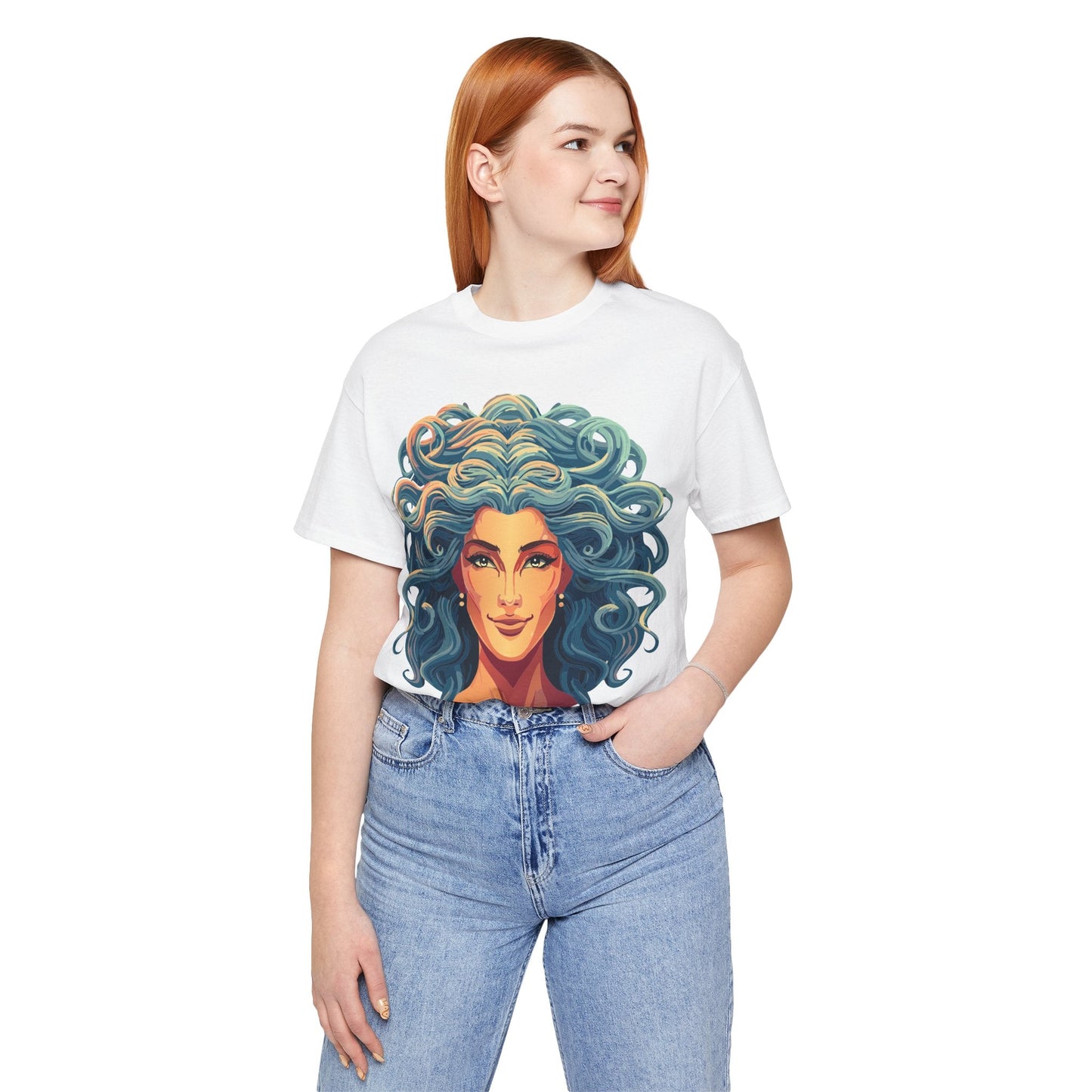 Medusa Goddess Shirt Unisex Graphic Tee by Retro2Nova Vintage Style Cotton Short Sleeve