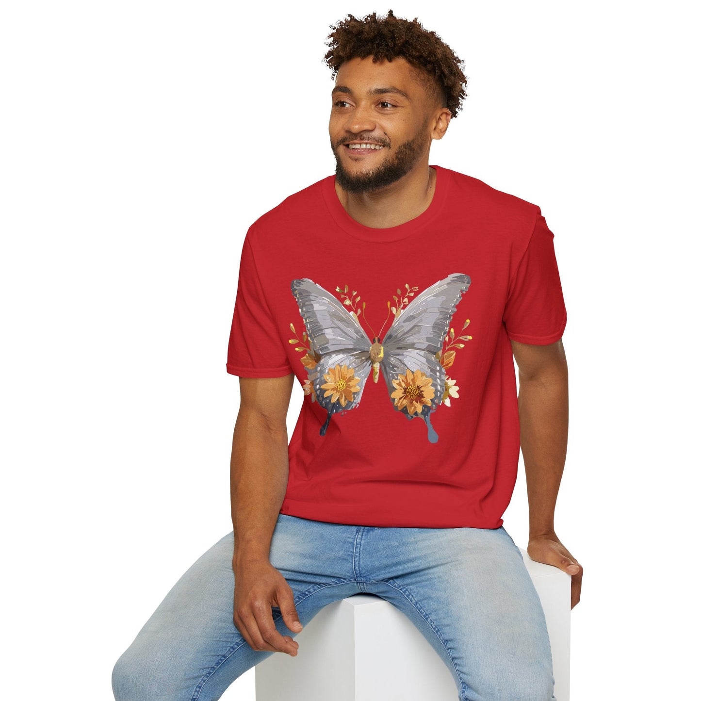 Butterfly T Shirt For Unisex Gildan Softstyle 64000 Cotton Comfort Monarch Design Tee