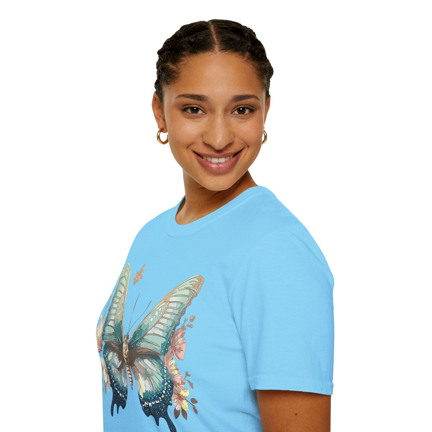 Butterfly Print Unisex T Shirt Monarch Design Softstyle 64000 Gildan Cotton Tee Quality