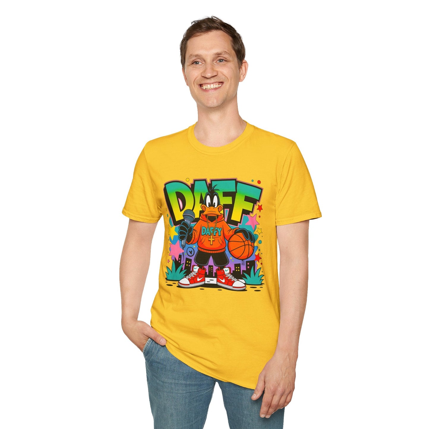 Unisex Cartoon T Shirt With Animation Design Funny Animals Tee Gildan Softstyle 64000