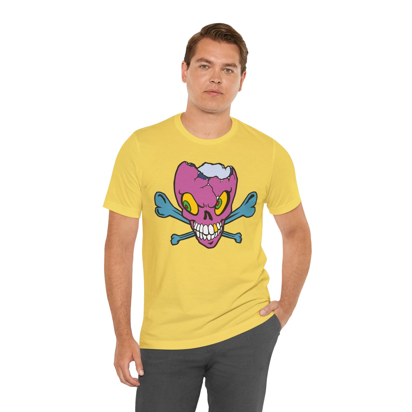 Purple Skull Graphic Design Tee, Skull Shirt, Vintage Tees, Art Design T-Shirt, Vintage Graphic Tee, Art Shirts with Skulls 5