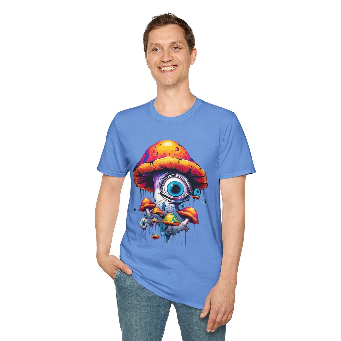 Unisex Mashroom T Shirt With Funny Mashroom Art Design Gildan Softstyle Tee For Everyday Comfort