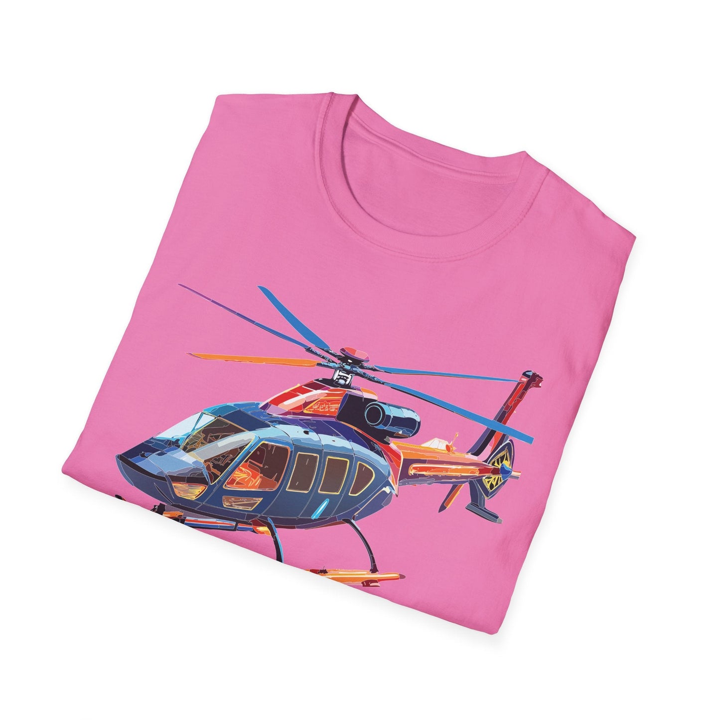 Chopper Helicopter Graphic T Shirt Unisex Softstyle Cotton Short Sleeve Artwork Design