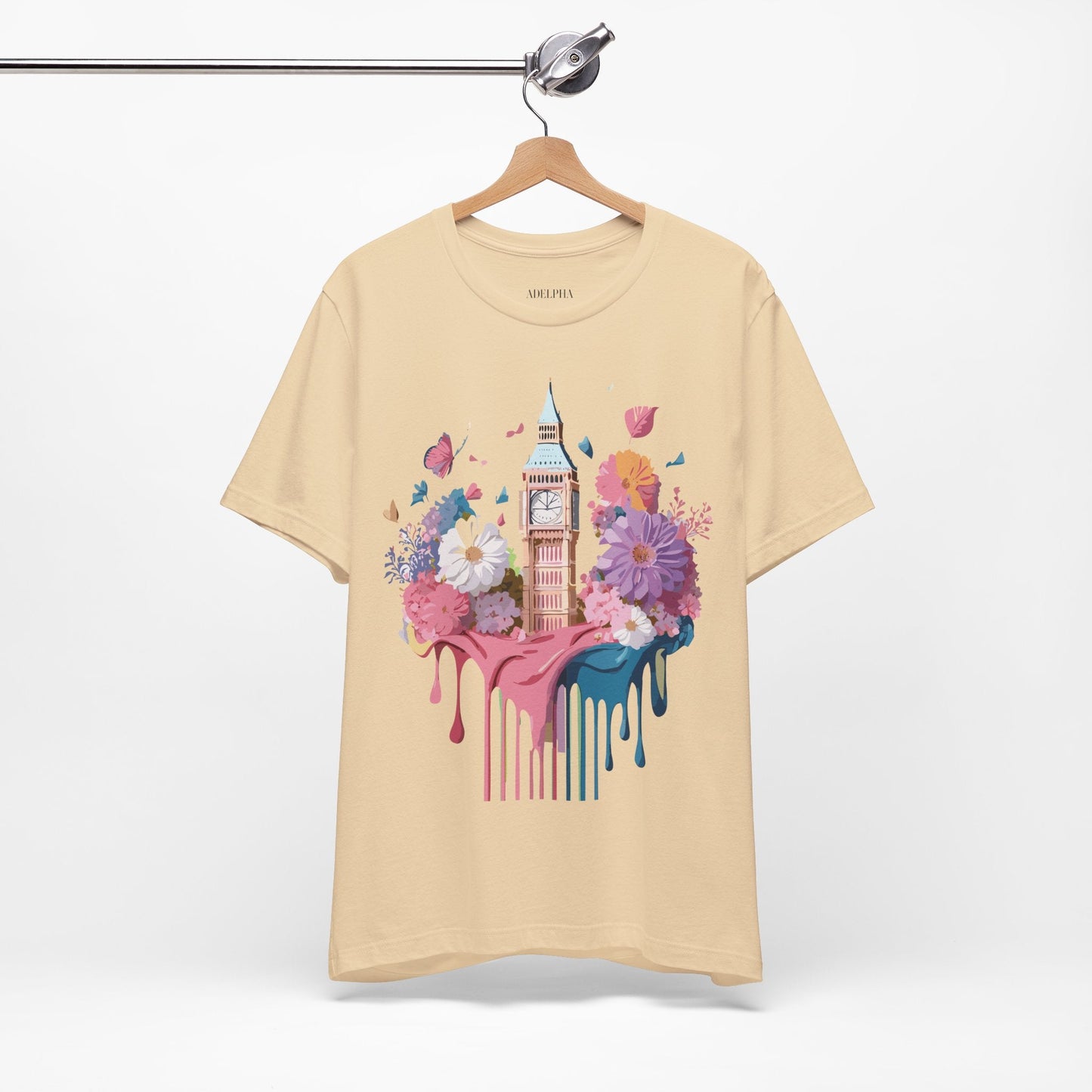 Adelpha London Tourist Unisex Graphic Tee Vintage Inspired Art Design Short Sleeve Shirt