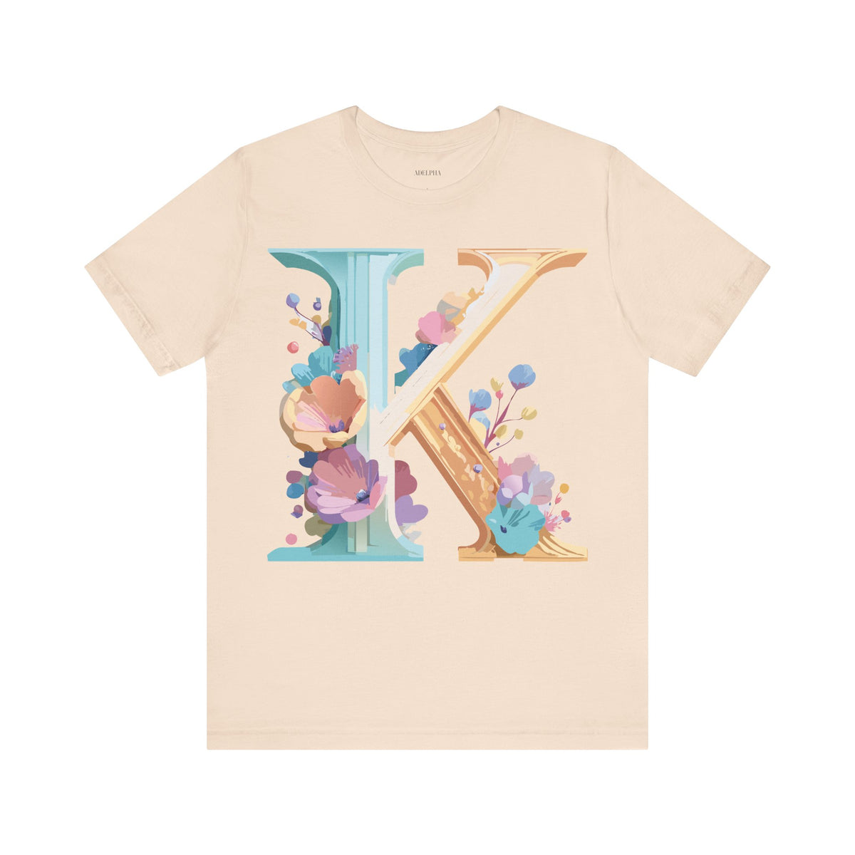 Letter K Graphic Unisex Cotton Bella+Canvas Tee with Art Letter Design