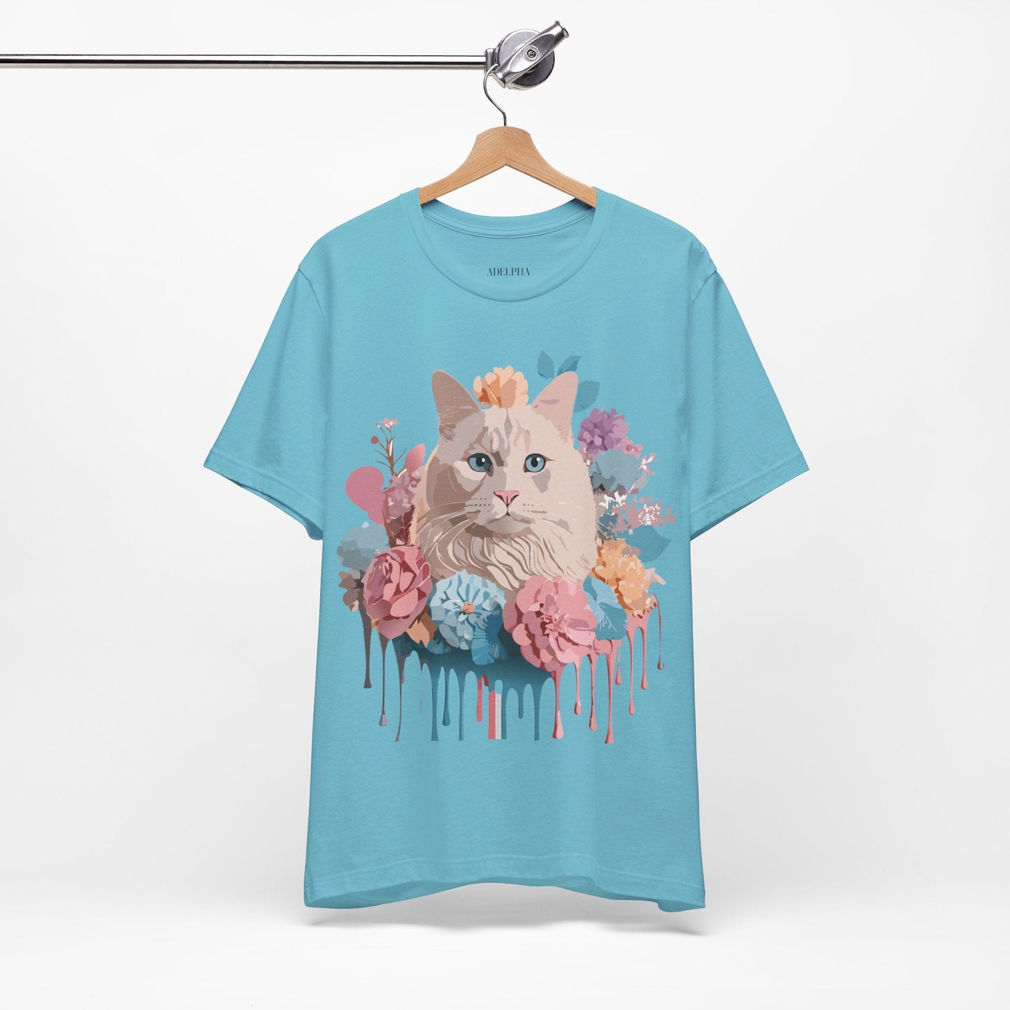 Cat Graphic Tee Unisex Short Sleeve Shirt With Vintage Art Adelpha