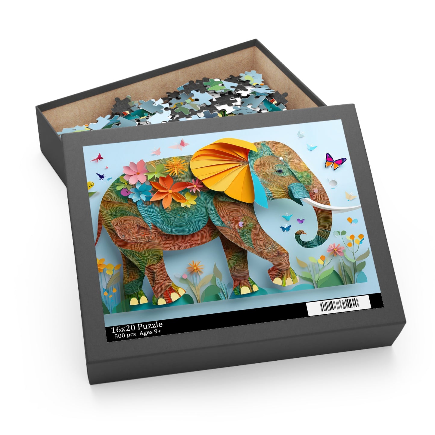 3D Bright Elephant Puzzle 500-Piece | Elephant Puzzle 500-Piece Ages 9+