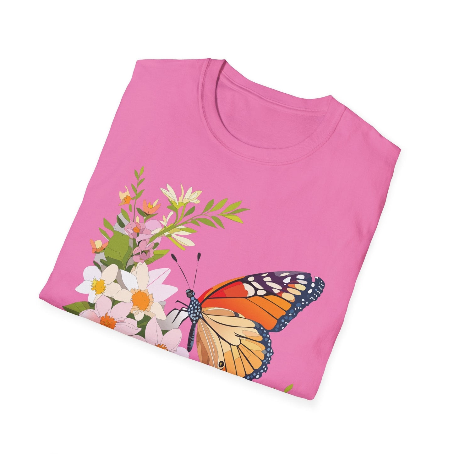 Monarch Butterfly T Shirt Unisex Softstyle Gildan 64000 100 Percent Cotton Tee Breathable