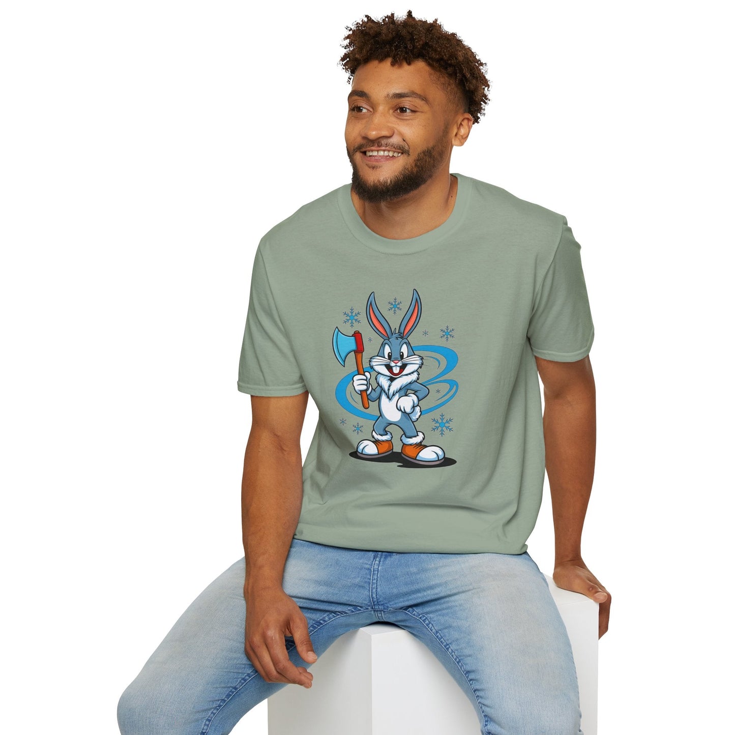Cartoon Bunny Graphic Unisex Cotton Animal Animation Artwork Design Tee 26