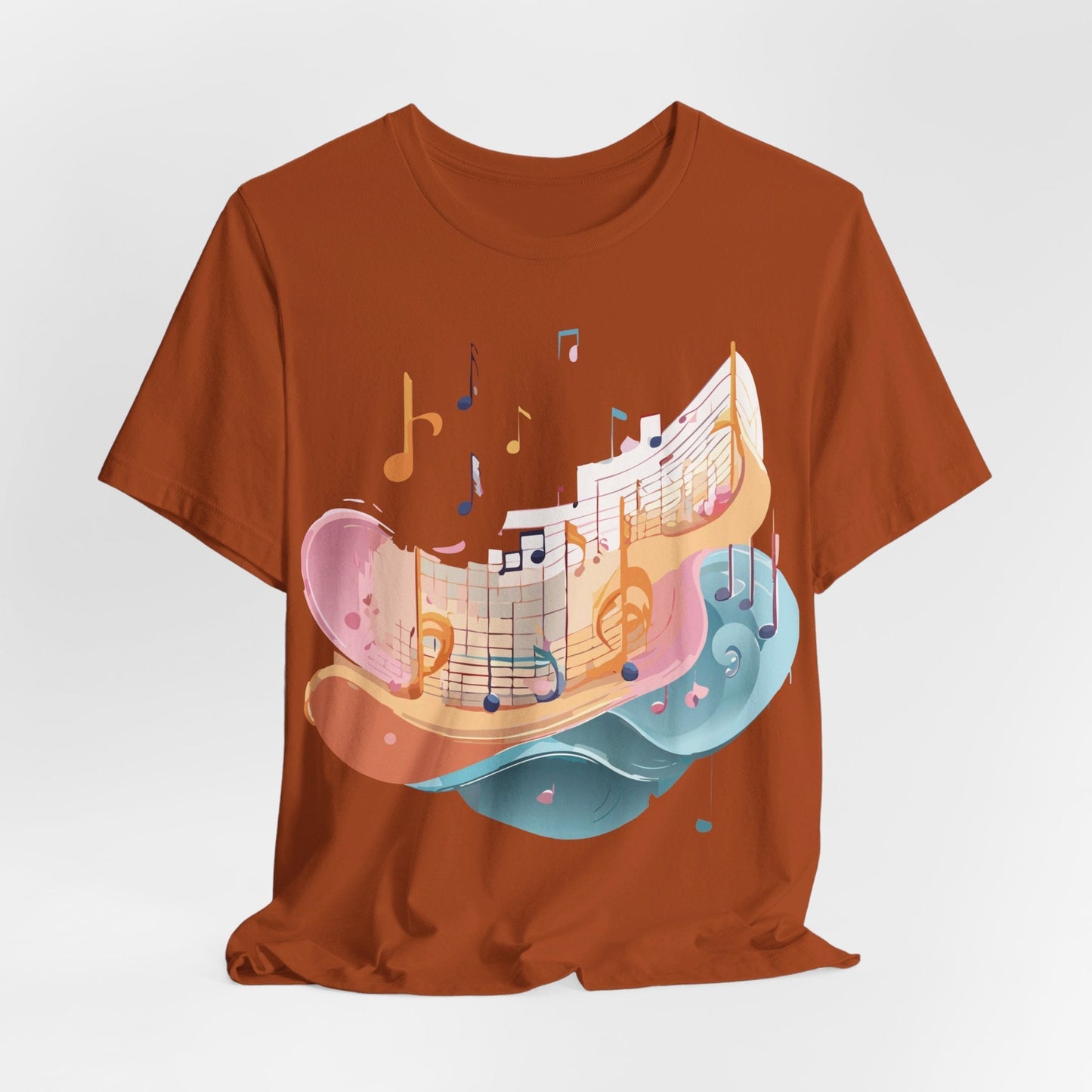Music Graphic Unisex 100 Cotton Vintage Art with Musical Elements Tee 27