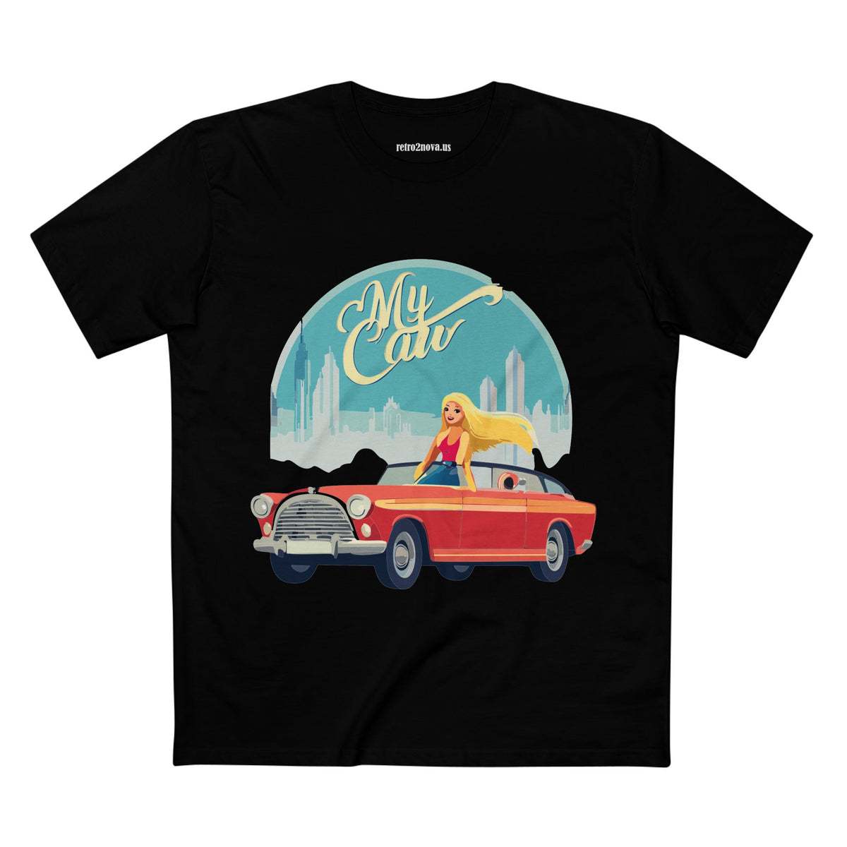 Retro Car Vintage Graphic Tee Staple Unisex 100 Cotton Tee Shirt - RC-13