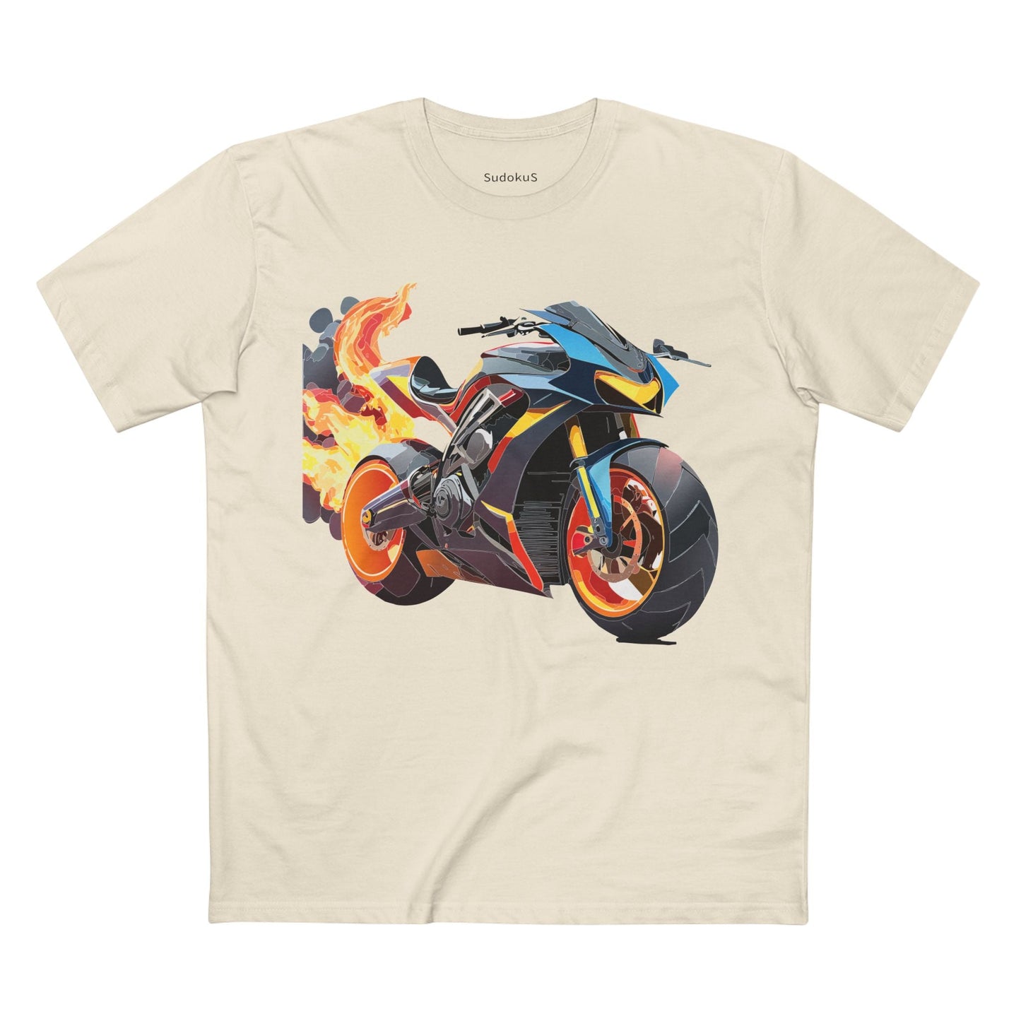 Moto Bike Graphic Unisex 100 Cotton Staple Tee 20