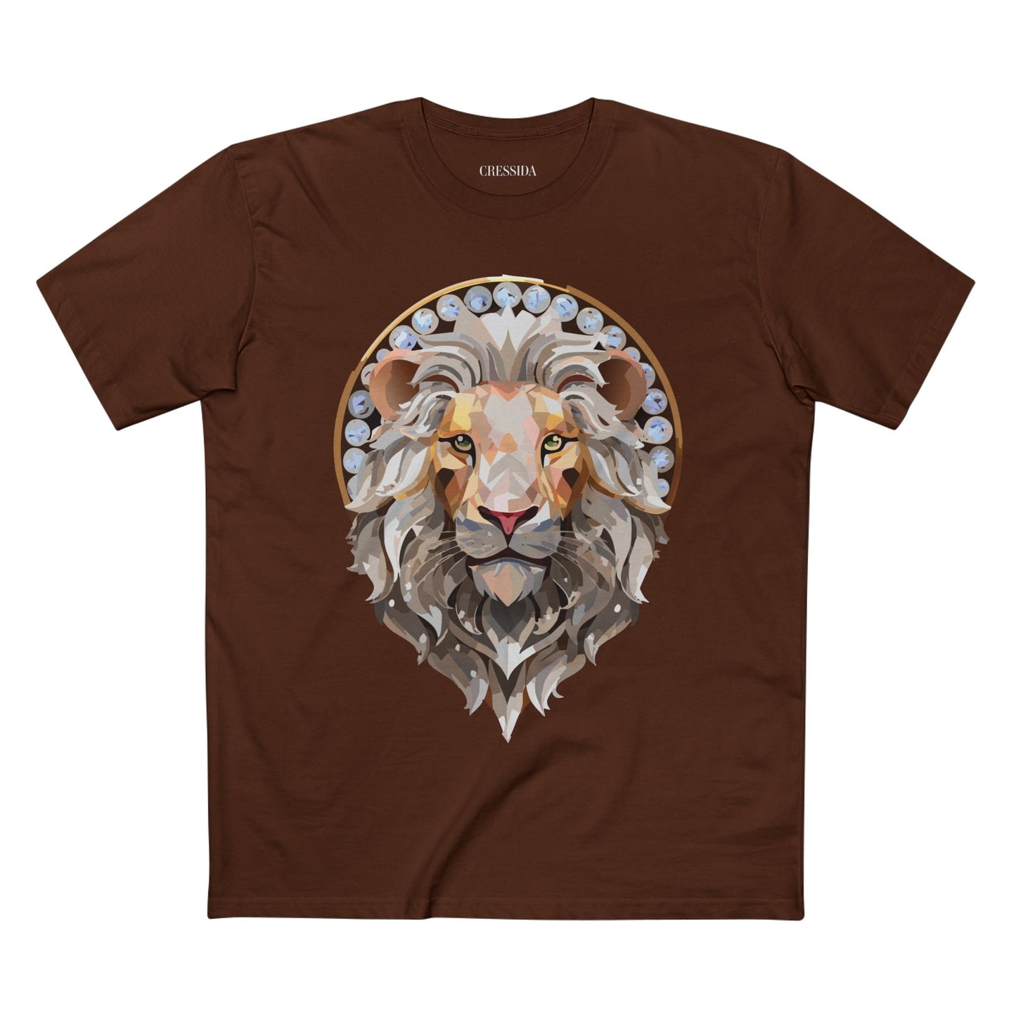 Lion Graphic Unisex 100 Cotton Tee With Unique Animal Golden Medallion Art Design 8