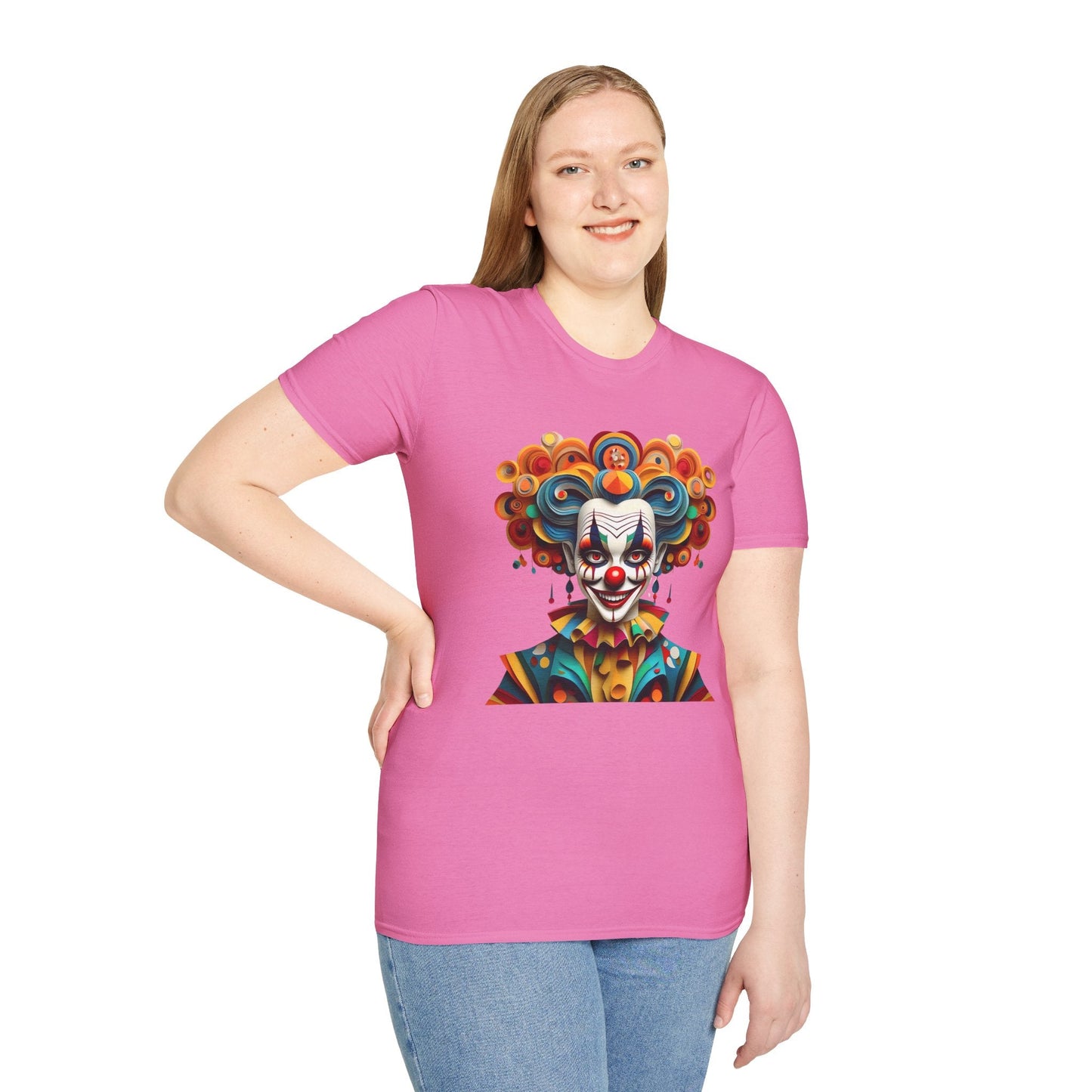 Unisex Clown T Shirt Funny Man Circus Shirt Softstyle Gildan 64000 Short Sleeve Tee