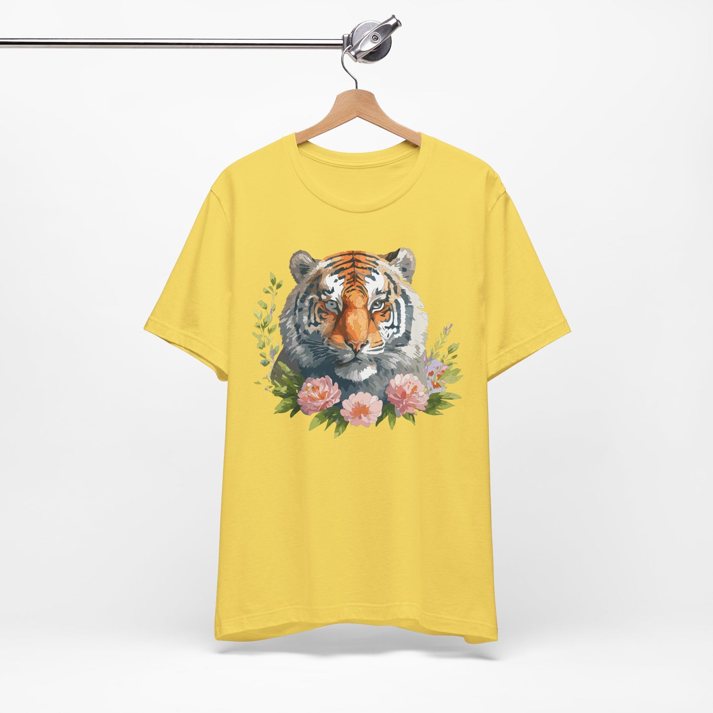 Floral Tiger Shirt, Animal Shirt, Tiger Tee, Unisex Tee, Floral T-shirt, T-Shirt with Animal